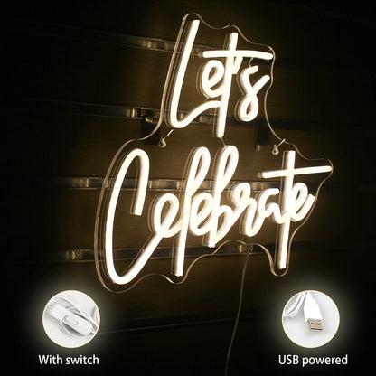 Let's Celebrate 5V USB LED Ljusskylt - Budgetvänlig