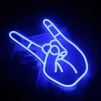 Rocktecken med handen – LED-neonskylt (5 V USB)