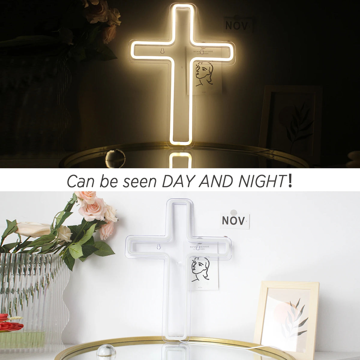 Kors – LED-neonskylt (5 V USB)