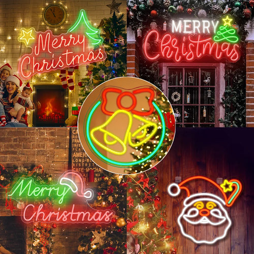 Färdiga julmotiv – LED-neonskylt (5 V USB)