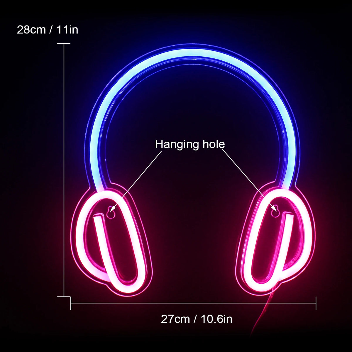 Hörlurar – LED-neonskylt (5 V USB)