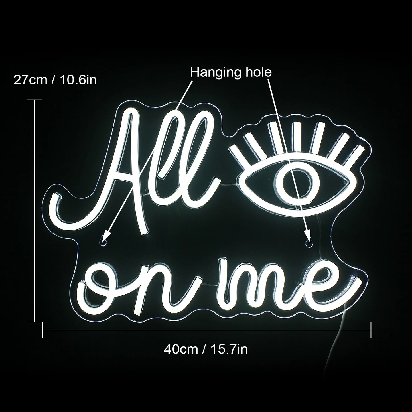 All Eyes on Me 5V USB LED Neonskylt - Prisvänlig
