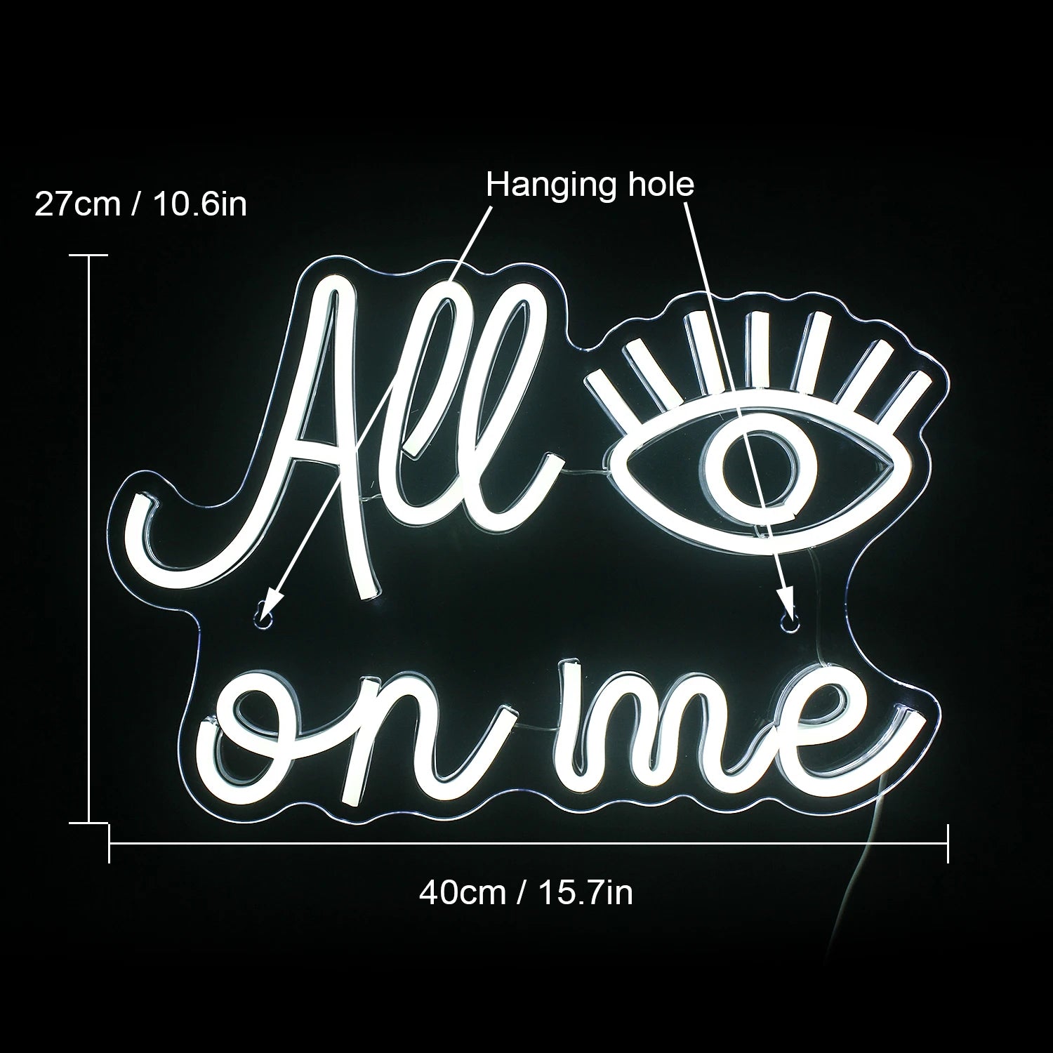All Eyes on Me 5V USB LED Neonskylt - Prisvänlig