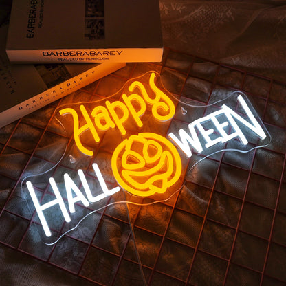 Glad Halloween 5V USB LED Ljusskylt - Budgetvänlig