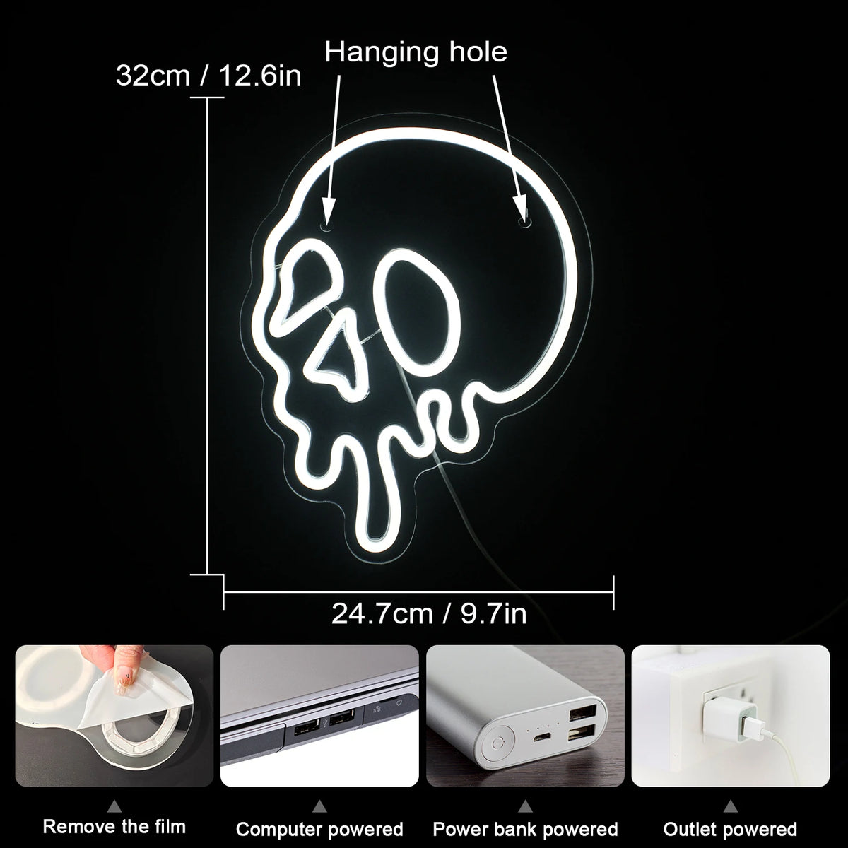 Halloweenmotiv – LED-neonskylt (5 V USB)