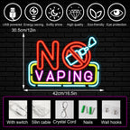 NO VAPING – Överstruken e-cigarett – LED-neonskylt (5 V USB)