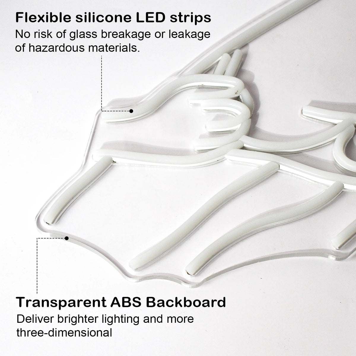 Kvinnosilhuett – LED-neonskylt (5 V USB)