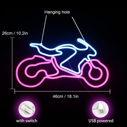 Motorcykel 5V USB LED Neonskylt - Prisvärd
