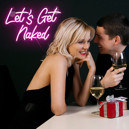 Let's Get Naked 5V USB LED Ljusskylt - Prisvänlig