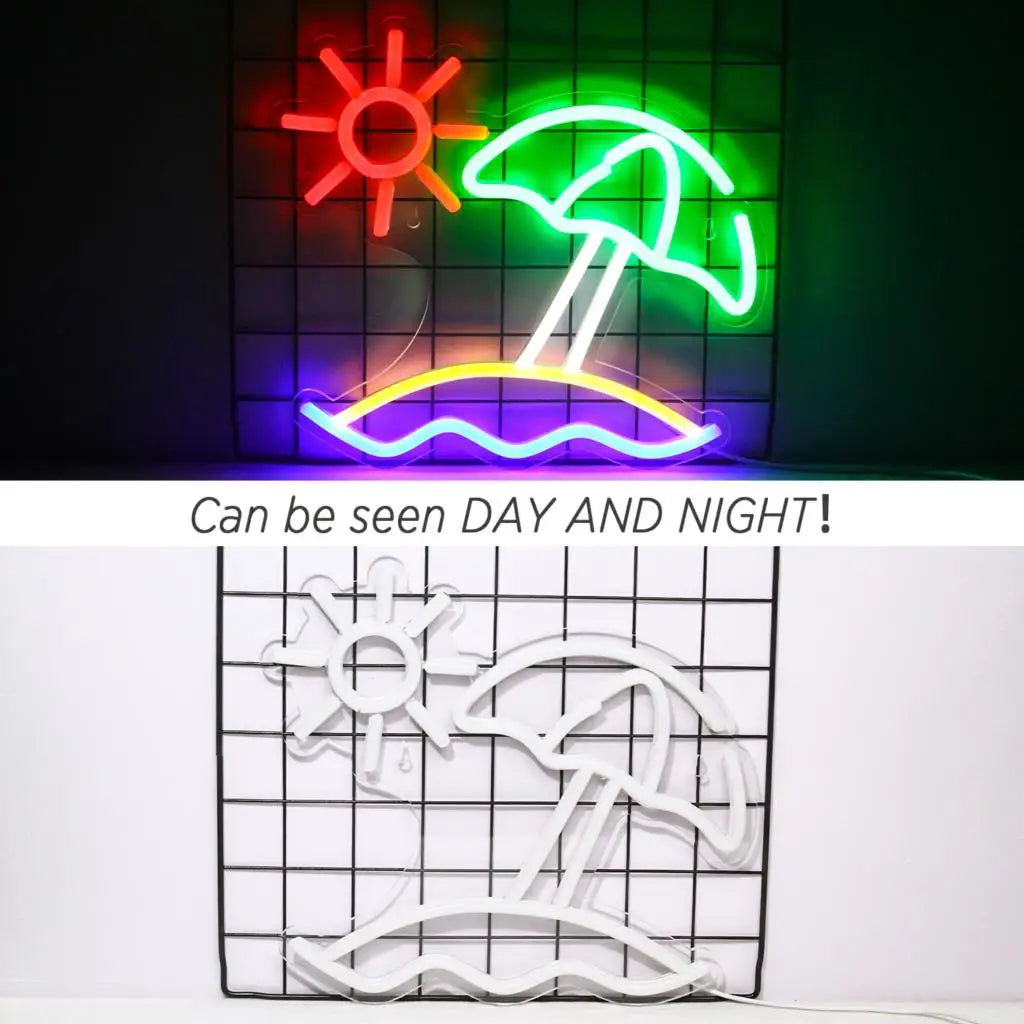 Beach Sun – LED-neonskylt (5 V USB)