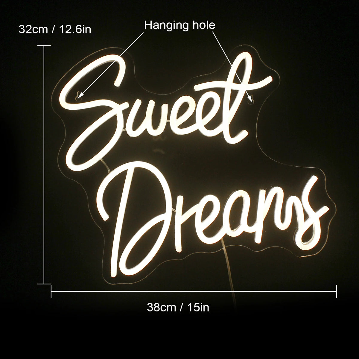 Sweet Dreams – LED-neonskylt (5 V USB)