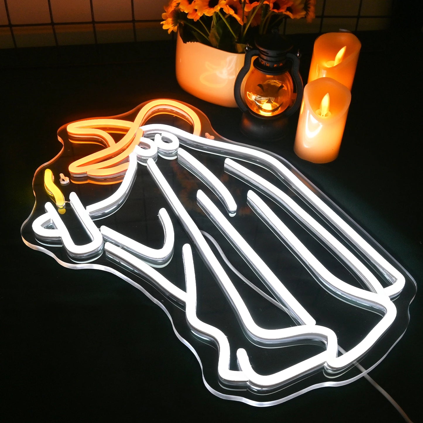 Ghost 5V USB LED Ljusskylt - Prisvärd
