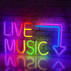 Live Music – Pil – LED-neonskylt (5 V USB)