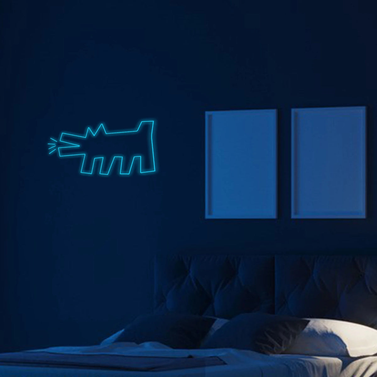Kontur av skällande hund – LED-neonskylt (5 V USB)