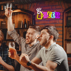 BEER – Ölsejdel och strålar – LED-ljusskylt (5 V USB)