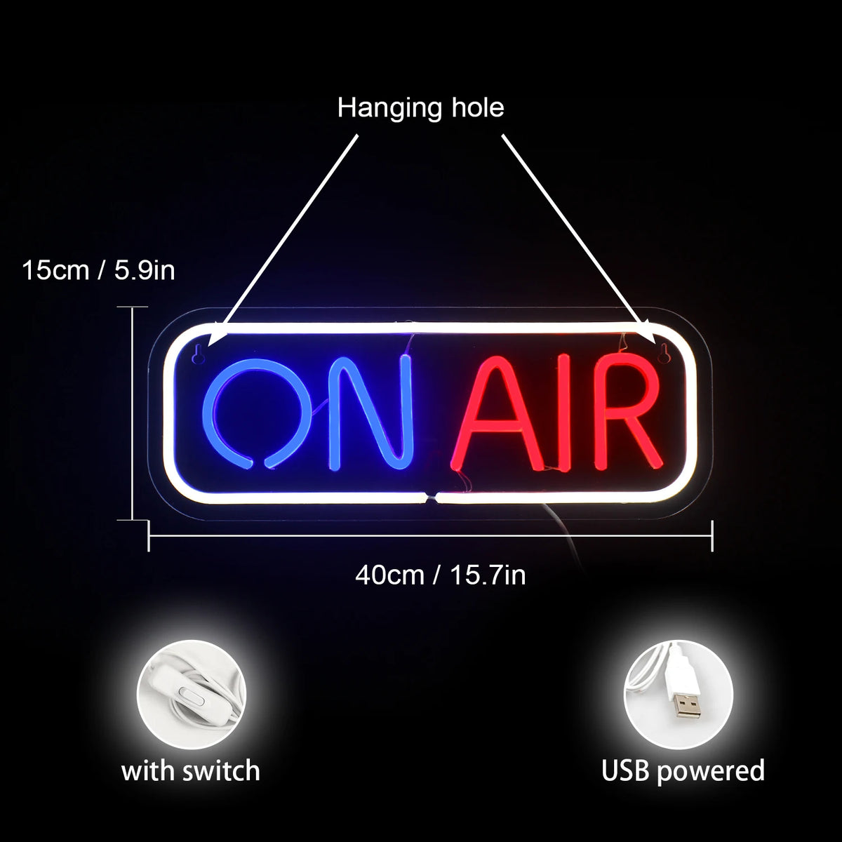 ON AIR – LED-neonskylt (5 V USB)