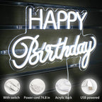 Happy Birthday – LED-neonskylt (5 V USB)