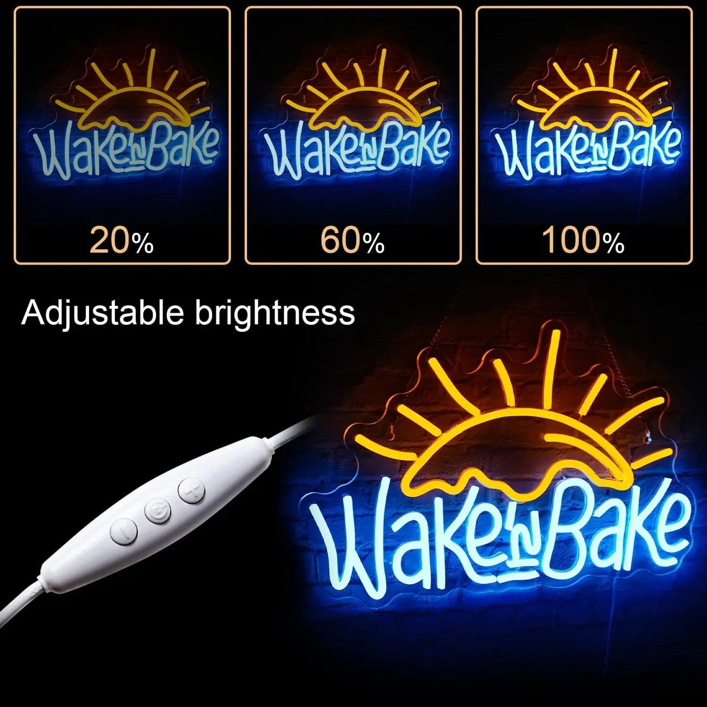Wake in Bake 5V USB LED Ljusskylt - Prisvärd