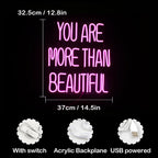 You Are More Than Beautiful – LED-ljusskylt (5 V USB)