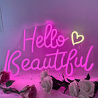 Hello Beautiful – LED-neonskylt (5 V USB)