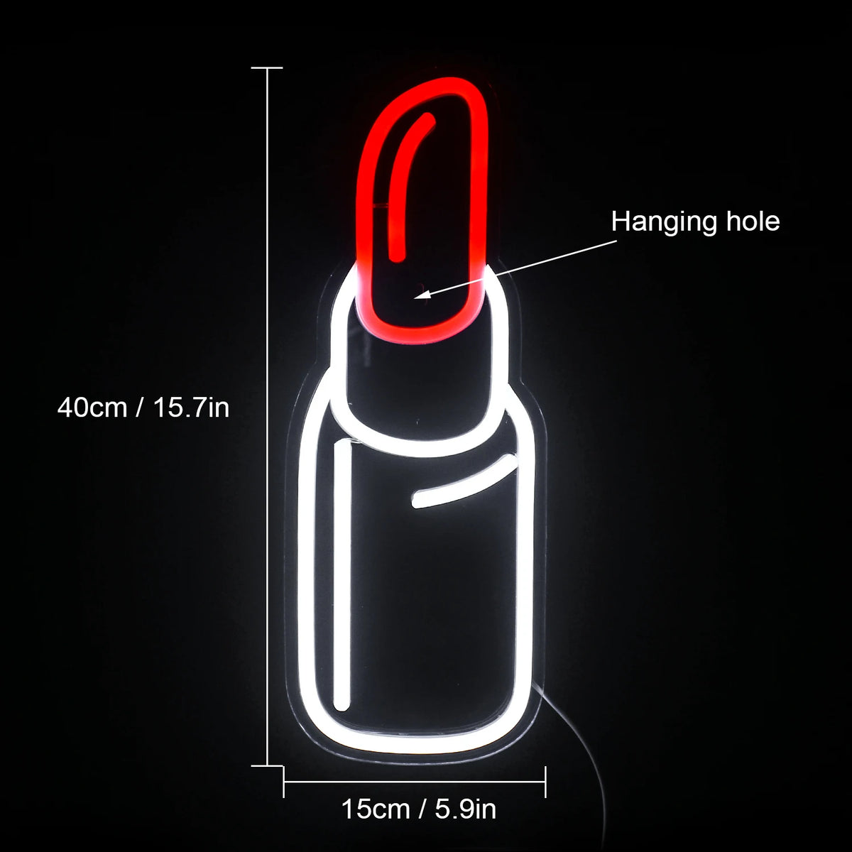 Läppstift – LED-neonskylt (5 V USB)