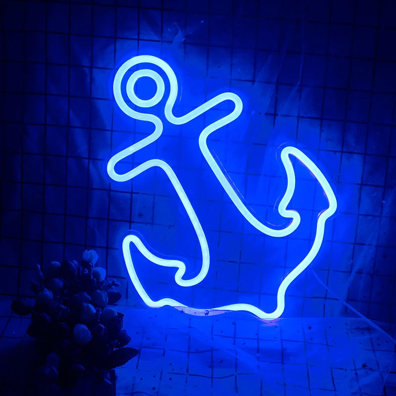 Sol och surfbräda – LED-neonskylt (5 V USB)