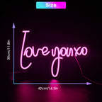 Love You XO – LED-neonskylt (5 V USB)