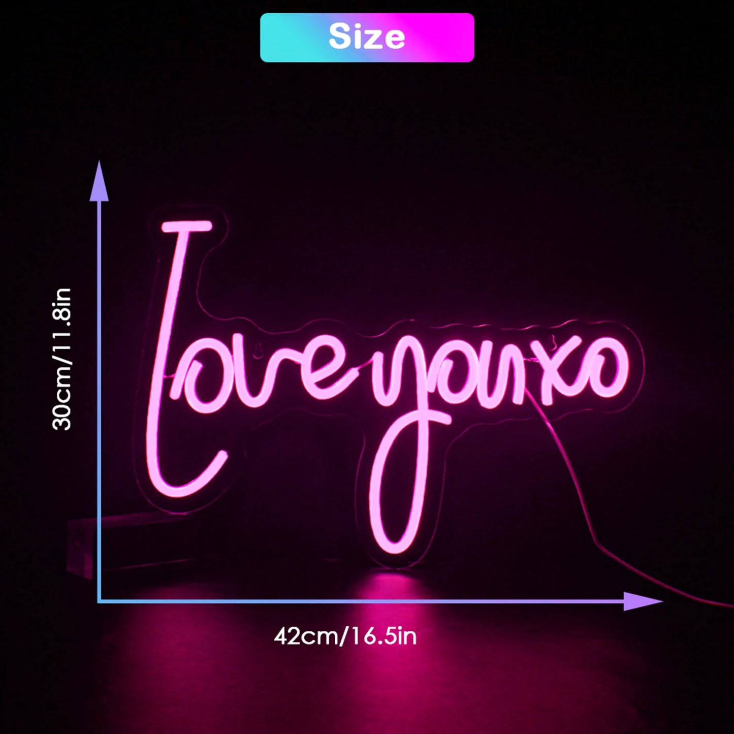 Love You XO 5V USB LED Ljusskylt - Prisvänlig