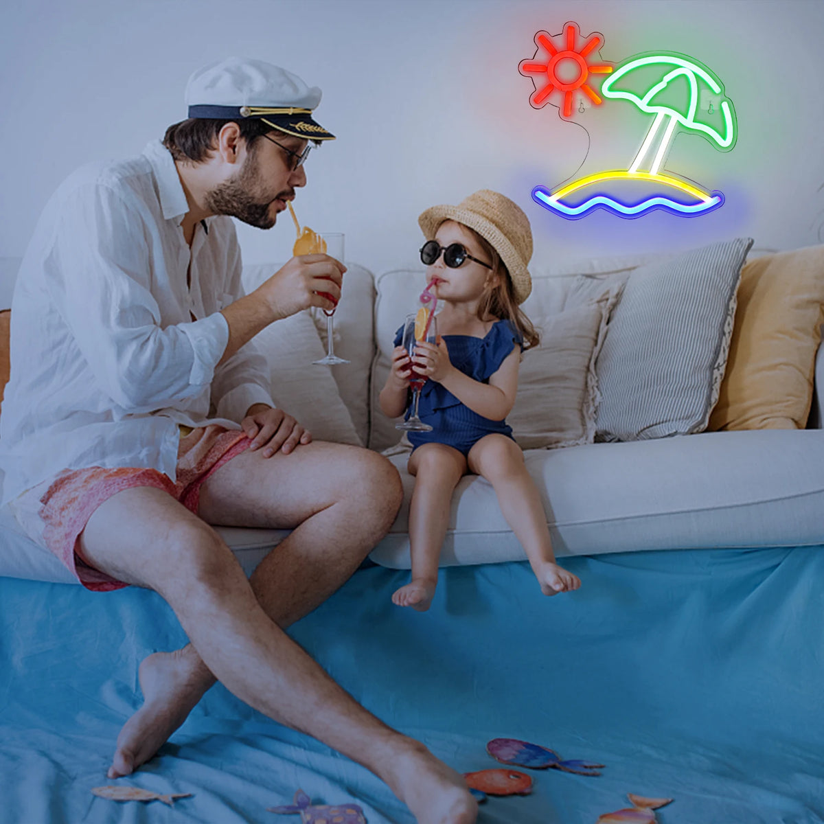 Beach Sun – LED-neonskylt (5 V USB)