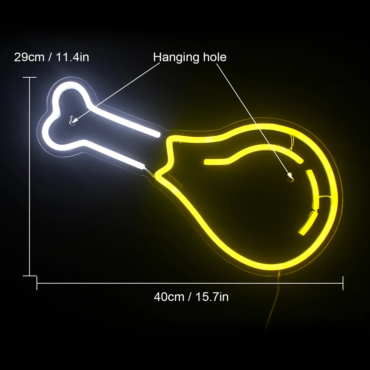 Kycklingklubba – LED-neonskylt (5 V USB)