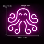 Bläckfisk – LED-neonskylt (5 V USB)