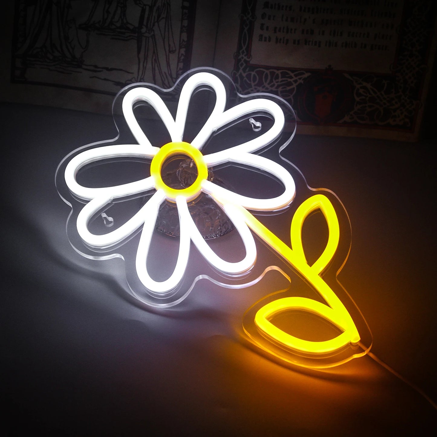 Söt Tecknad Prästkrage Blomma 5V USB LED Ljusskylt - Prisvärt Alternativ