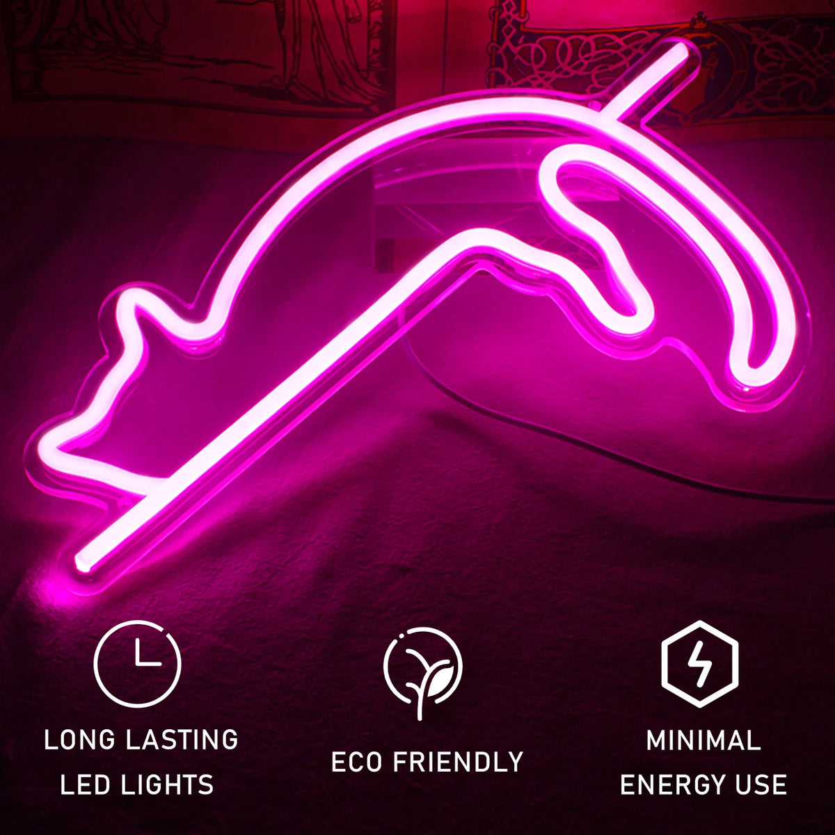 Katt – LED-neonskylt (5 V USB)