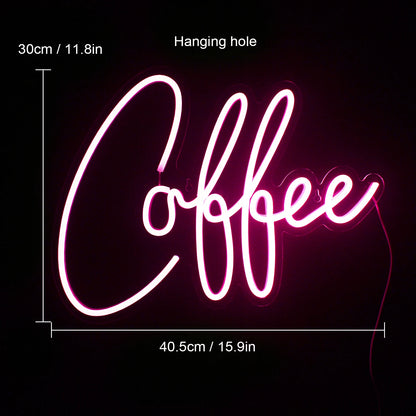 Rosa Kaffe 5V USB LED Ljusskylt - Prisvänlig