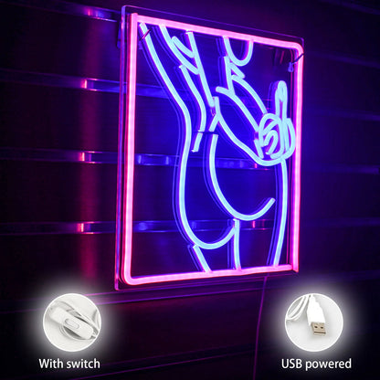 Personlighet Sexig Kvinnokropp 5V USB LED Ljusskylt - Budgetvänlig