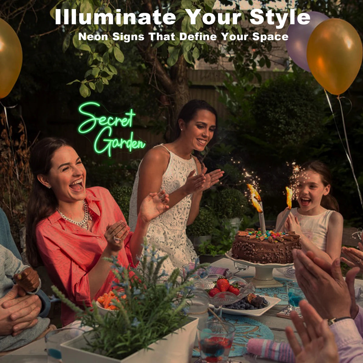 Secret Garden – LED-neonskylt (5 V USB)