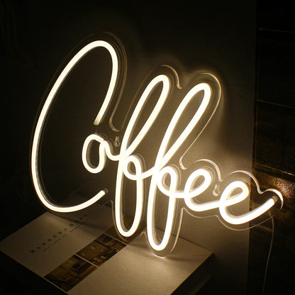 Kaffe 5V USB LED Ljusskylt - Budgetvänlig