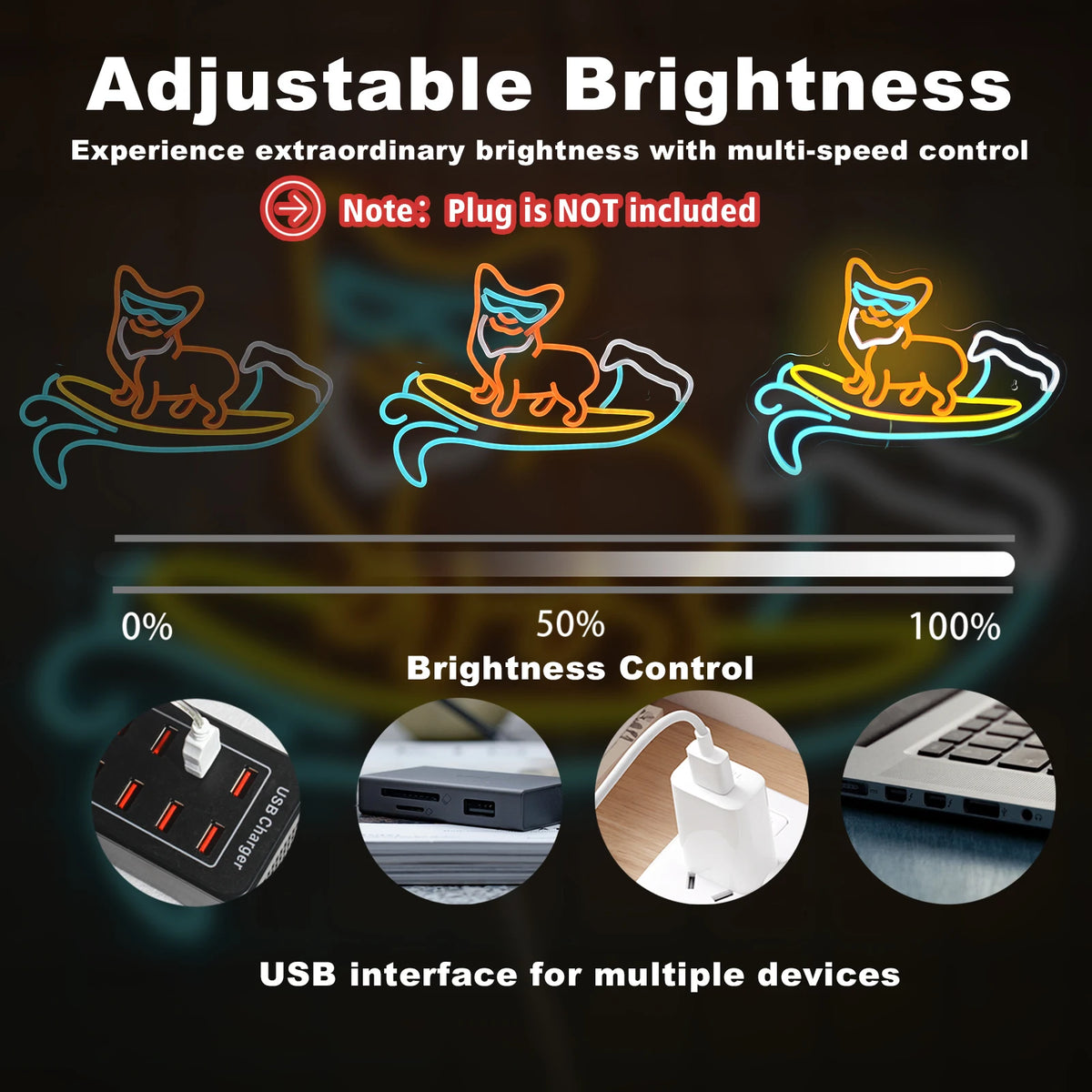 Corgi – LED-neonskylt (5 V USB)
