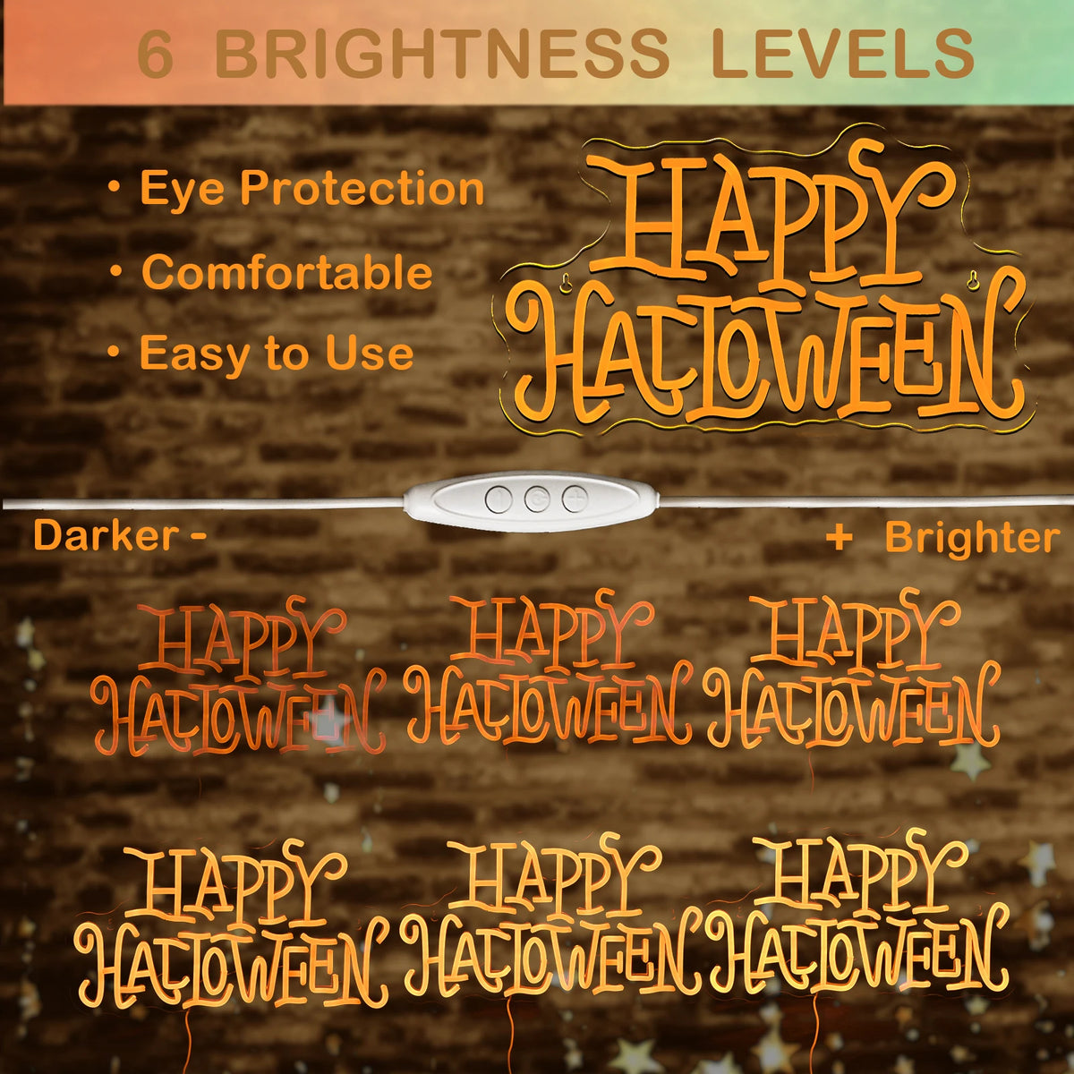 Happy Halloween – LED-neonskylt (5 V USB)