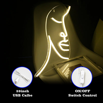 Face 5V USB LED Ljusskylt - Budgetvänlig