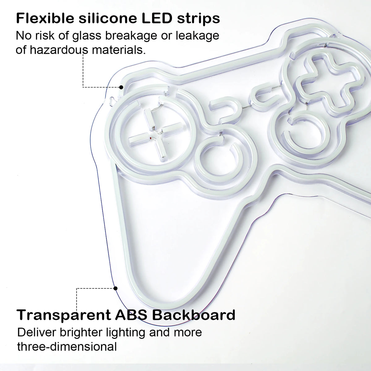 Game Shaped – LED-neonskylt (5 V USB)