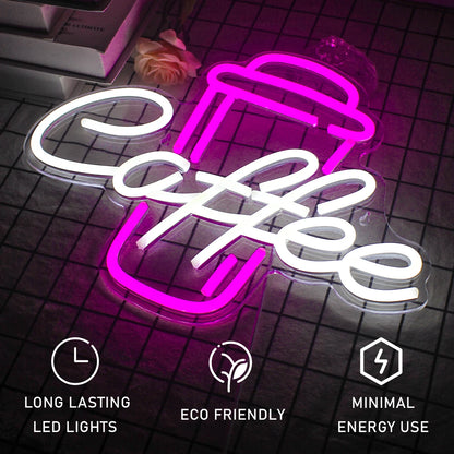 Kaffe 5V USB LED Ljusskylt - Prisvärd