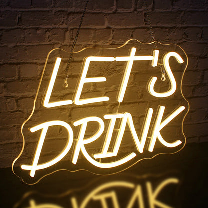 Let's Drink 5V USB LED Ljusskylt - Budgetvänlig
