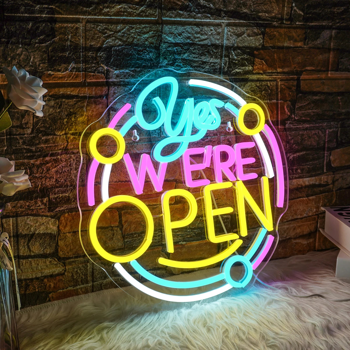 Yes We're Open 5V USB LED Neon Sign - Budget Friendly