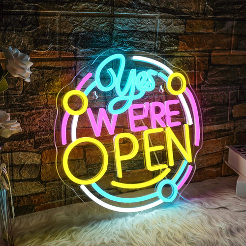 Yes We're Open 5V USB LED Neon Sign - Budget Friendly