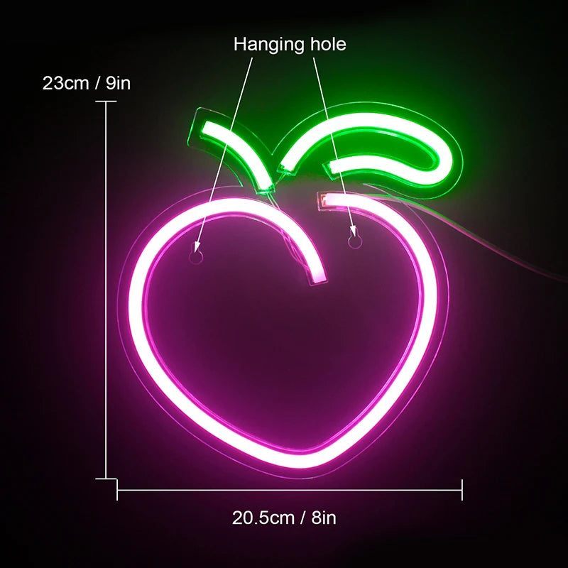 Persika – LED-neonskylt (5 V USB)