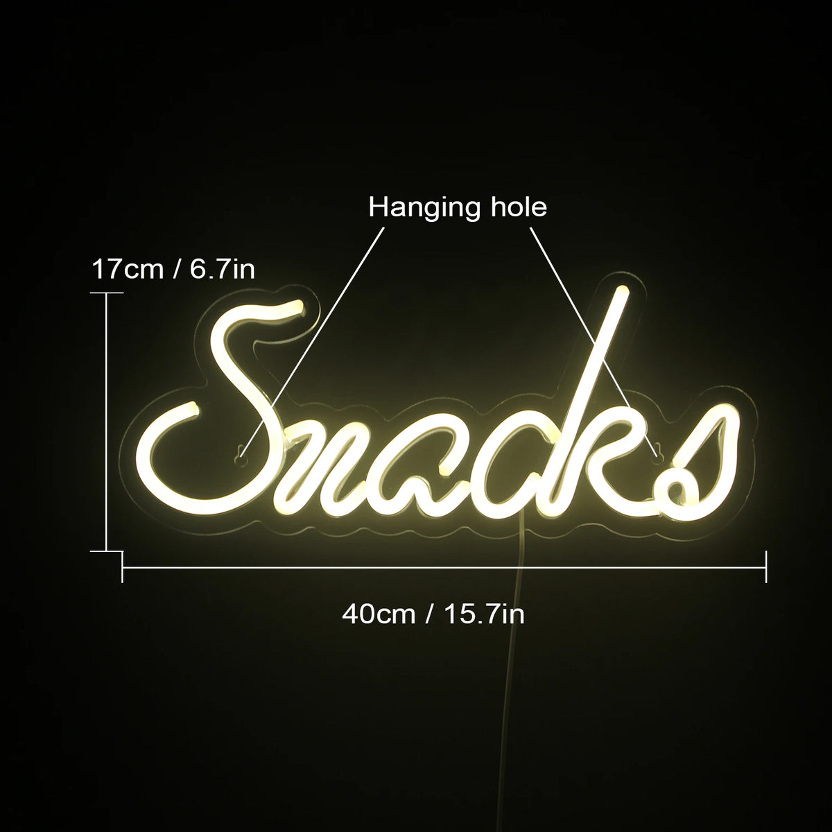 Snacks – LED-ljusskylt (5 V USB)