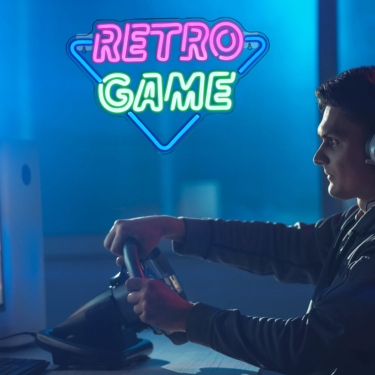 RETRO GAME – Triangel – LED-neonskylt (5 V USB)