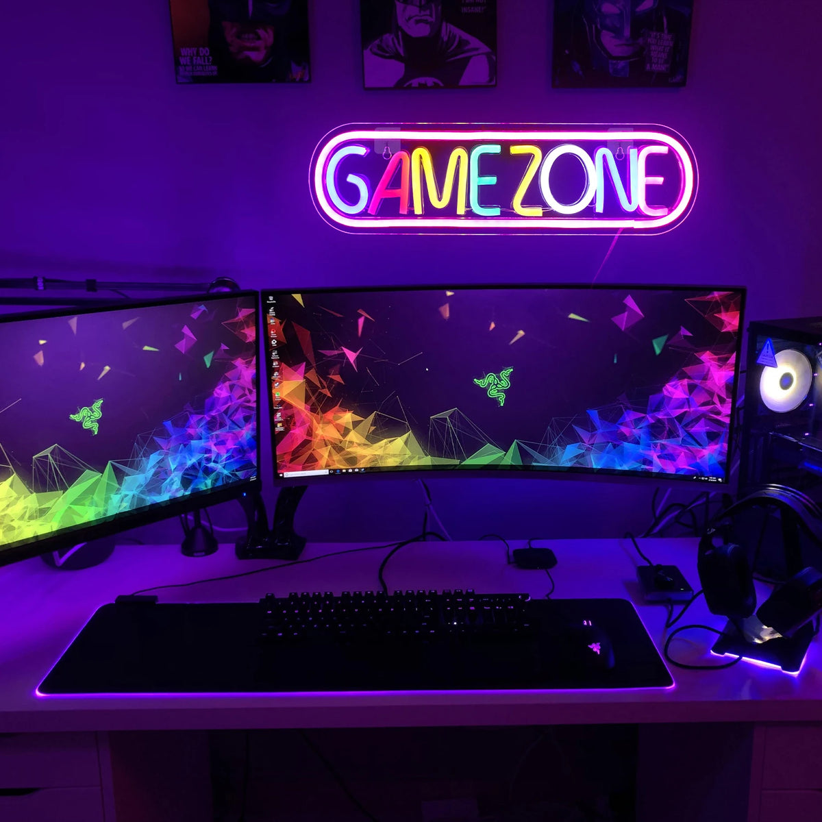 Colorful Game Zone – LED-neonskylt (5 V USB)