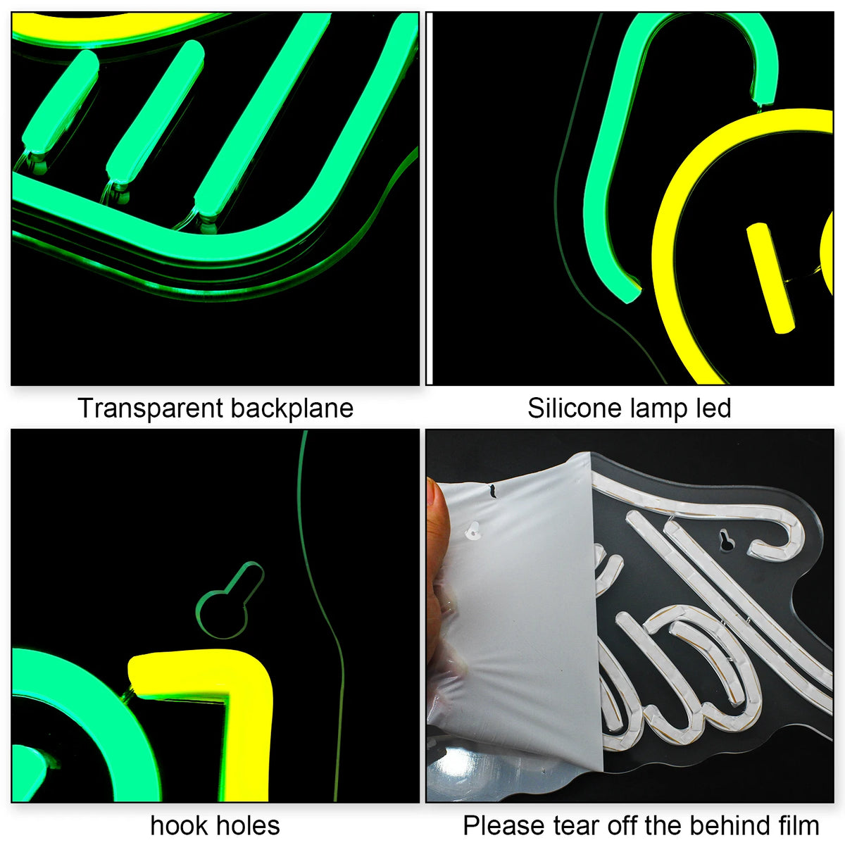 Gitarrspelande cowboykaktus – LED-neonskylt (5 V USB)